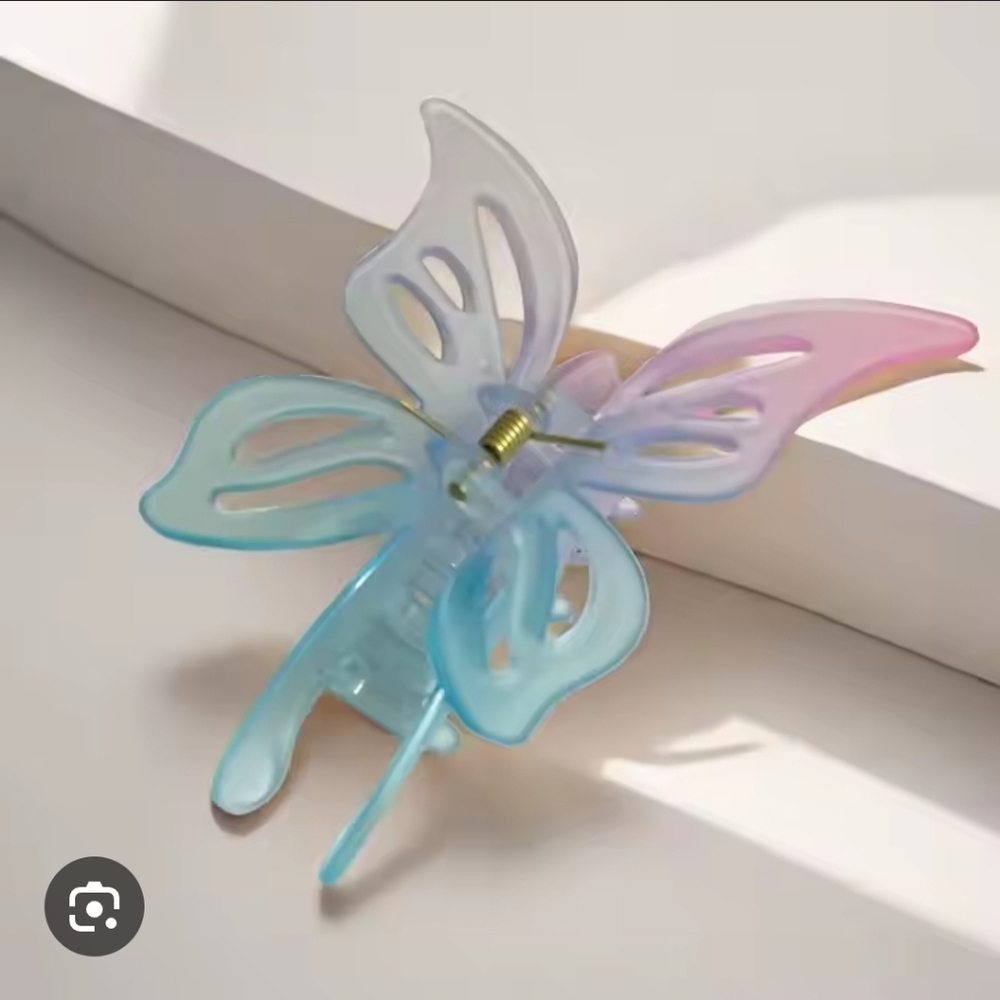 Large Butterfly Hair Claw in Blue and Pink BNIB
